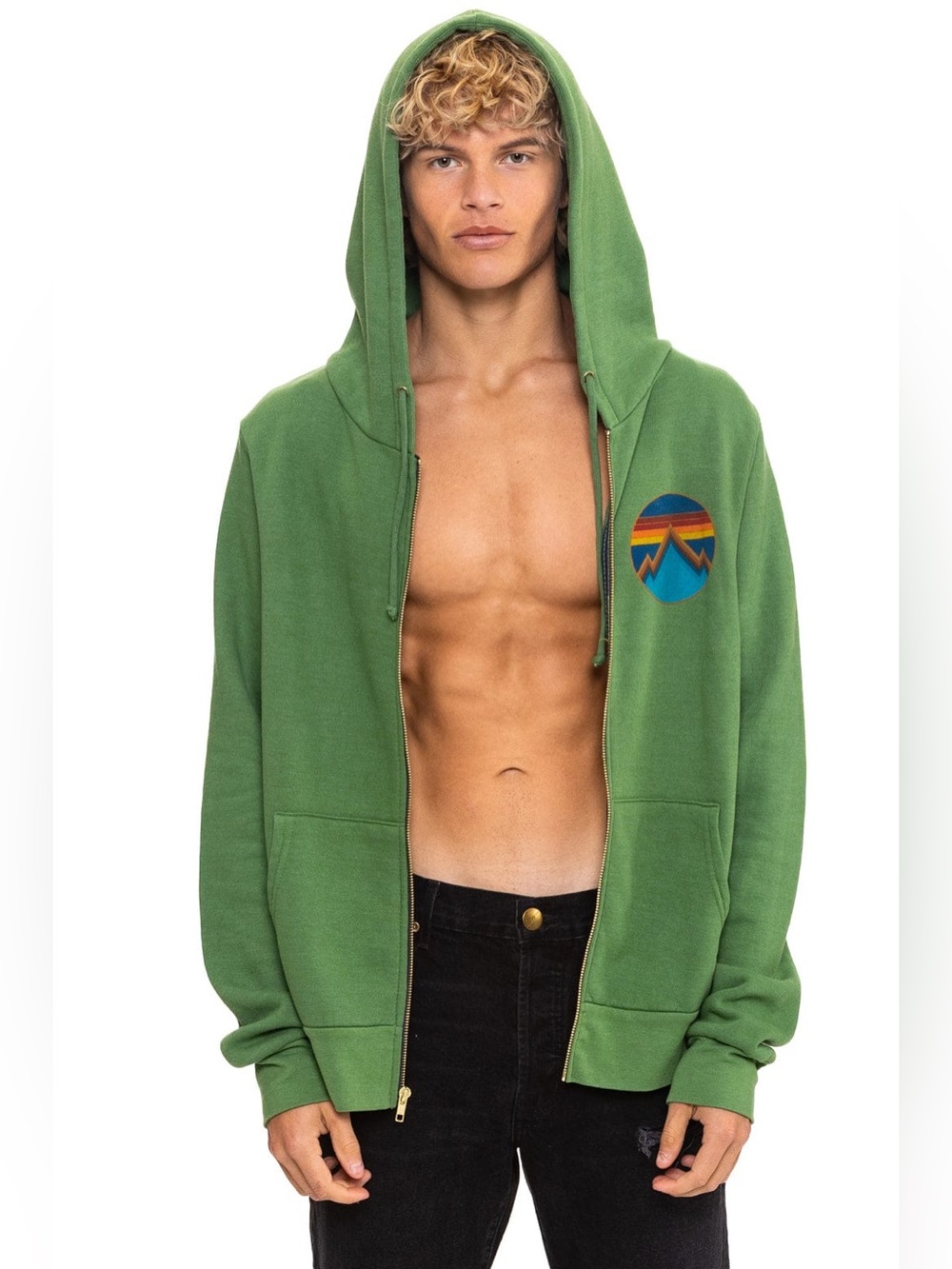 AVIATOR NATION All Seasons Circle Zip Hoodie- Palm/ Size Small - Picture 4 of 9